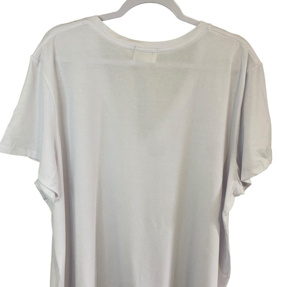 Franc - White Cotton Blend V-Neck T-shirt - 4X - CANADA - Picture 4 of 7